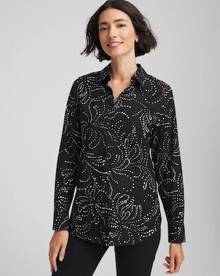 No Iron™ Findot Print Sateen Shirt