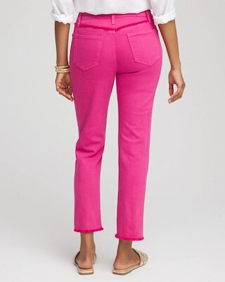 Girlfriend Frayed Cropped Jeans click to view larger image.