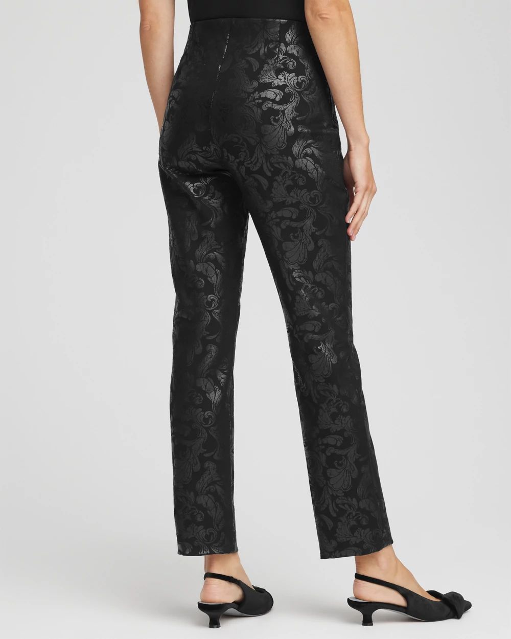 Juliet Black Foiled  Slim Ankle Pants