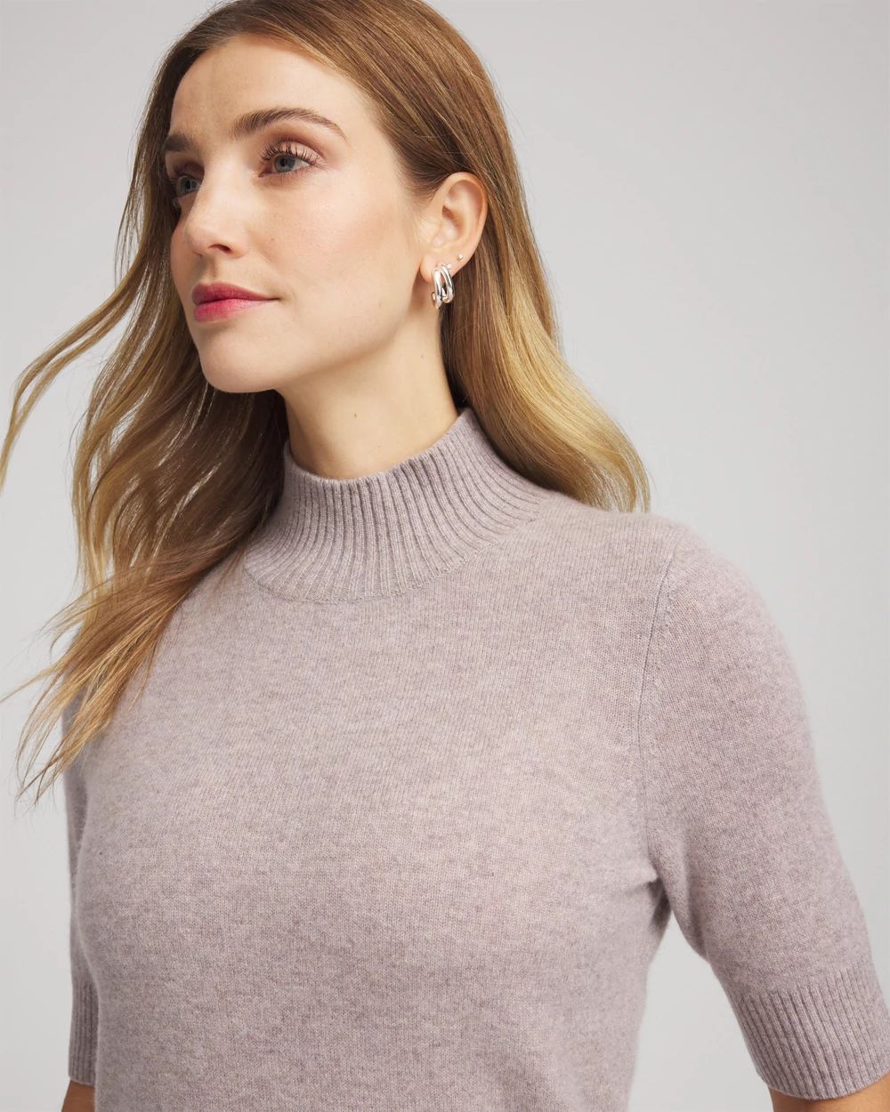 Cashmere Elbow-Sleeve Sweater