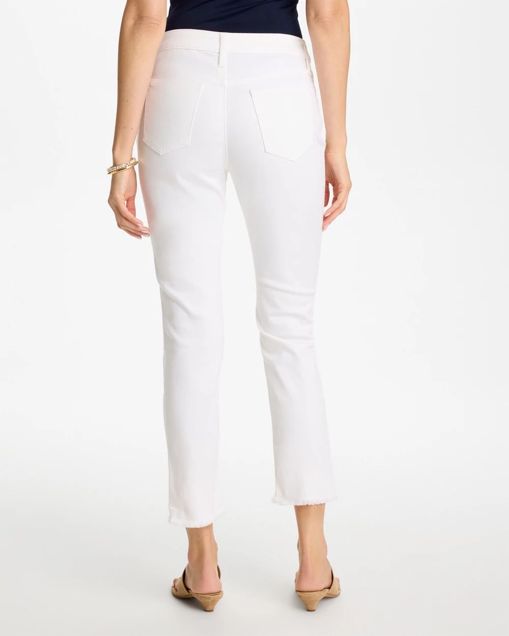 No-Stain Girlfriend Frayed Ankle Jeans