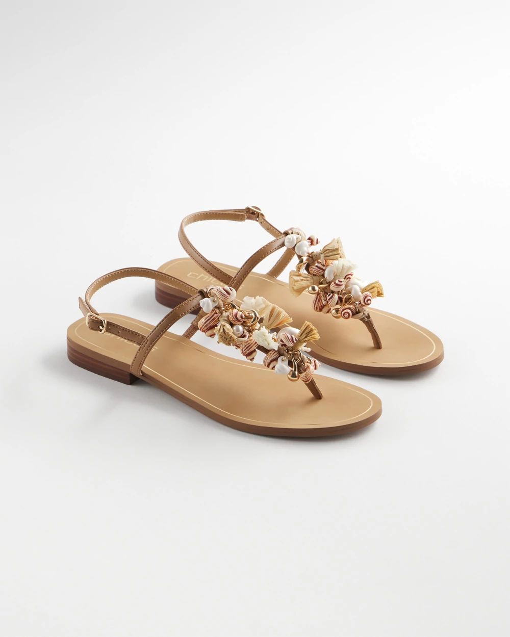 Beach Seashell T-Strap Sandals