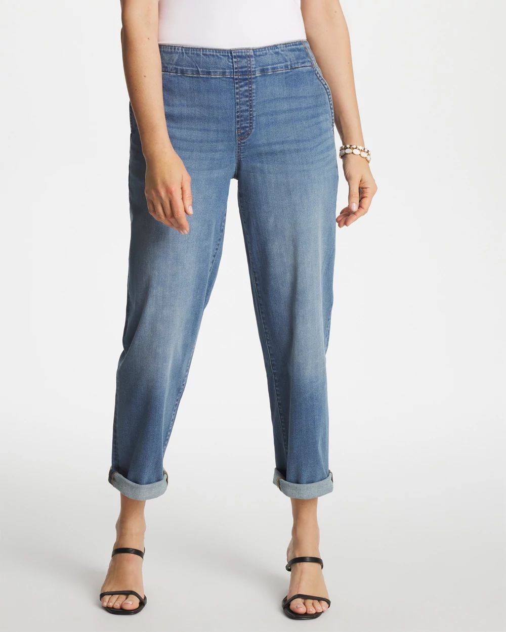 Pull-On Boyfriend Cropped Jeans