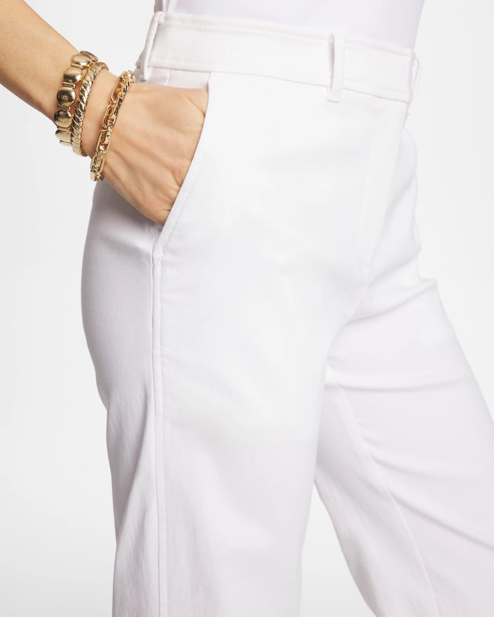 Emme Fly Front Straight Cropped Pants click to view larger image.