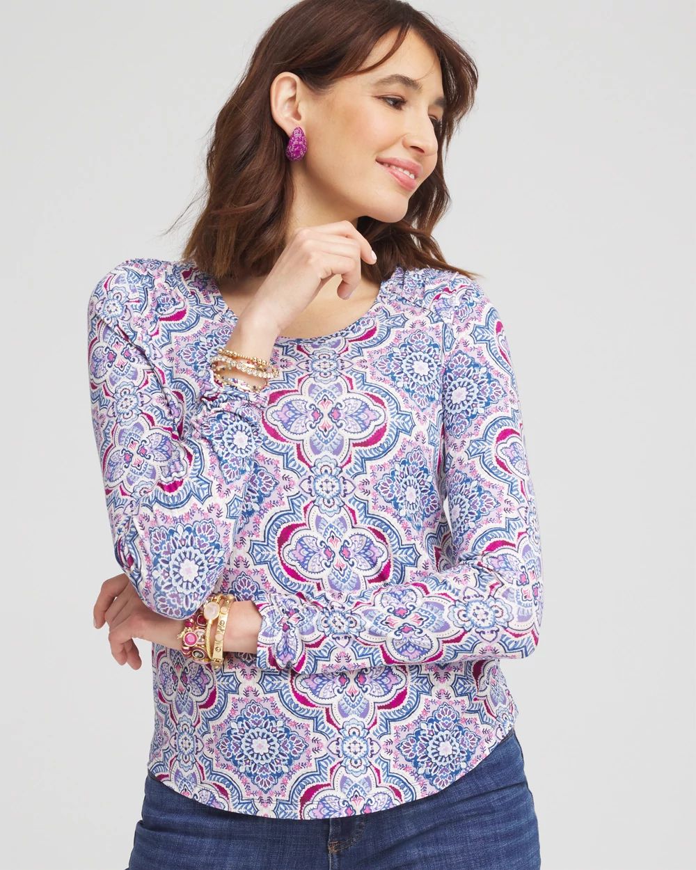 Touch of Cool™ Shirred Shoulder Blouse