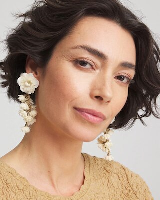 No Droop® Flower & Conch Shell Earrings click to view larger image.