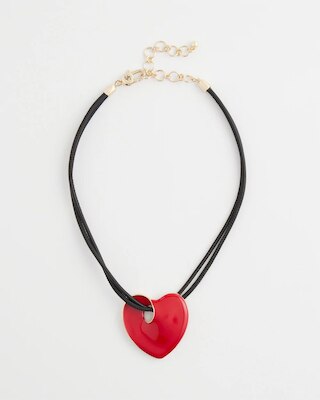 Red Enamel Heart Pendant Necklace