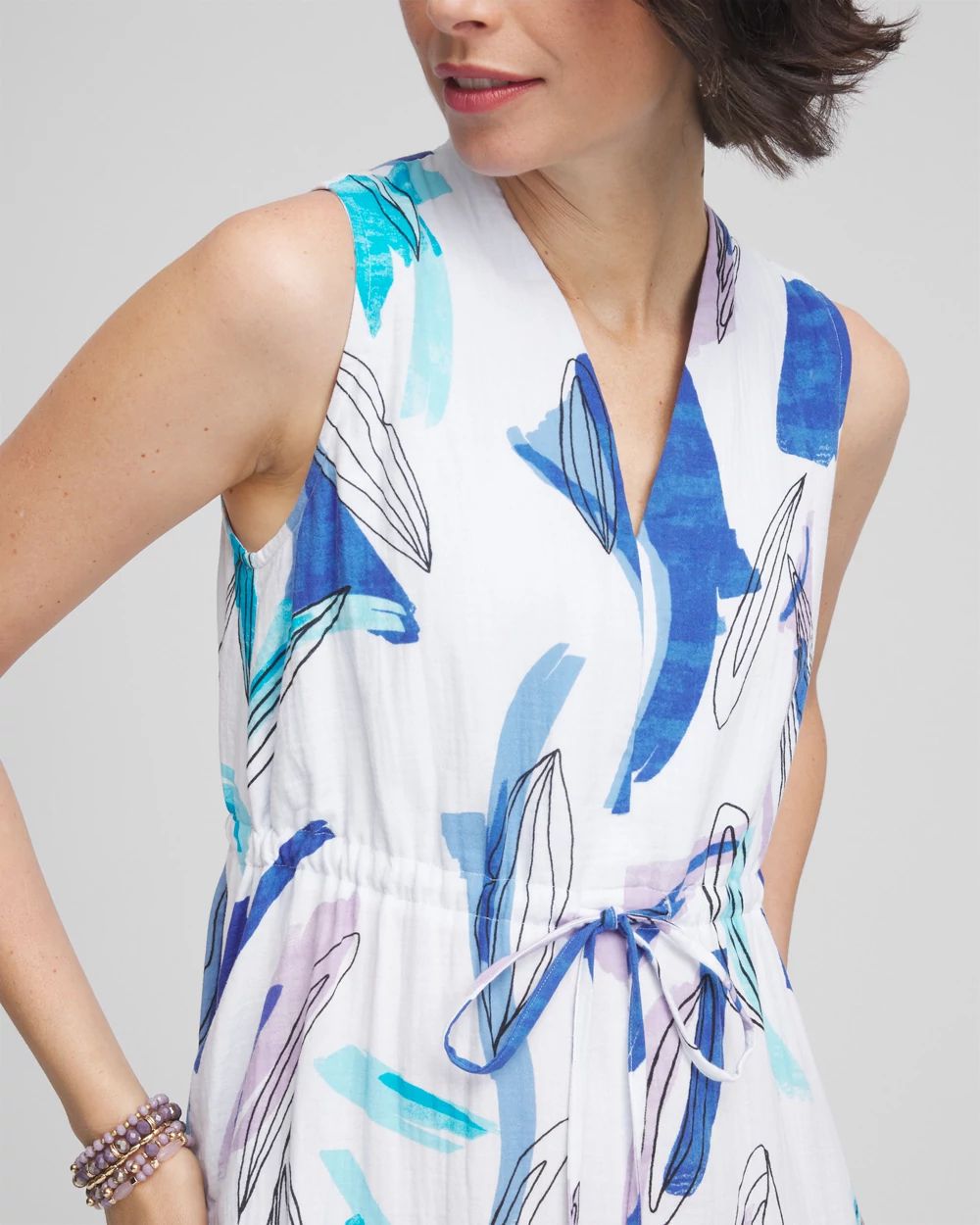 Petite Sleeveless Gauze Maxi Dress click to view larger image.