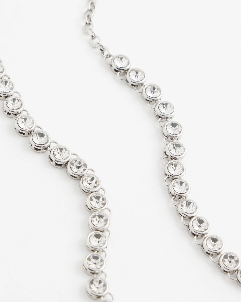 Silvertone Tennis Necklace