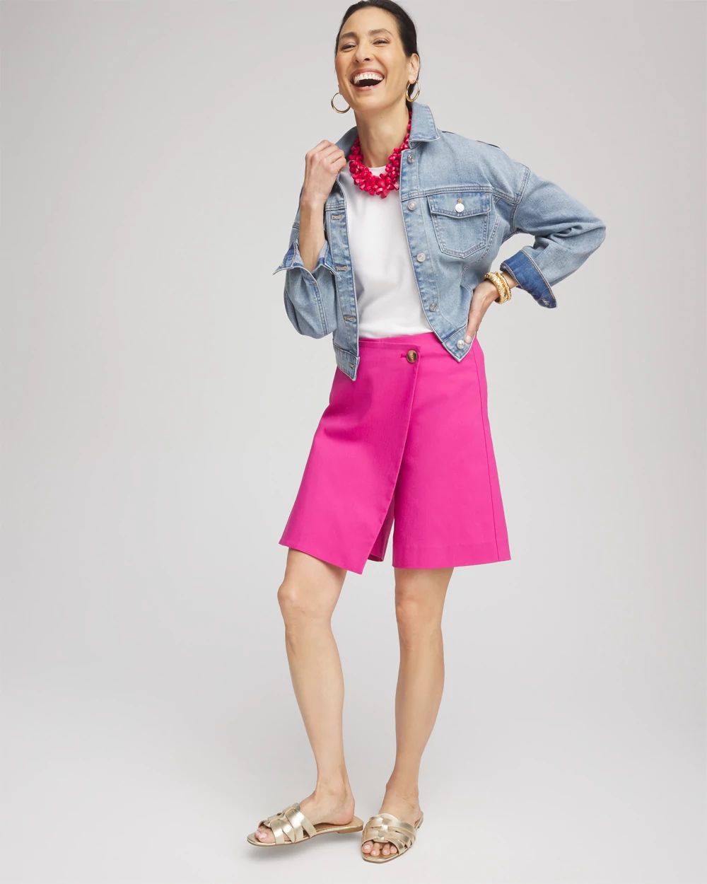 Brigitte™ Pull-On Asymmetrical Wrap Skort