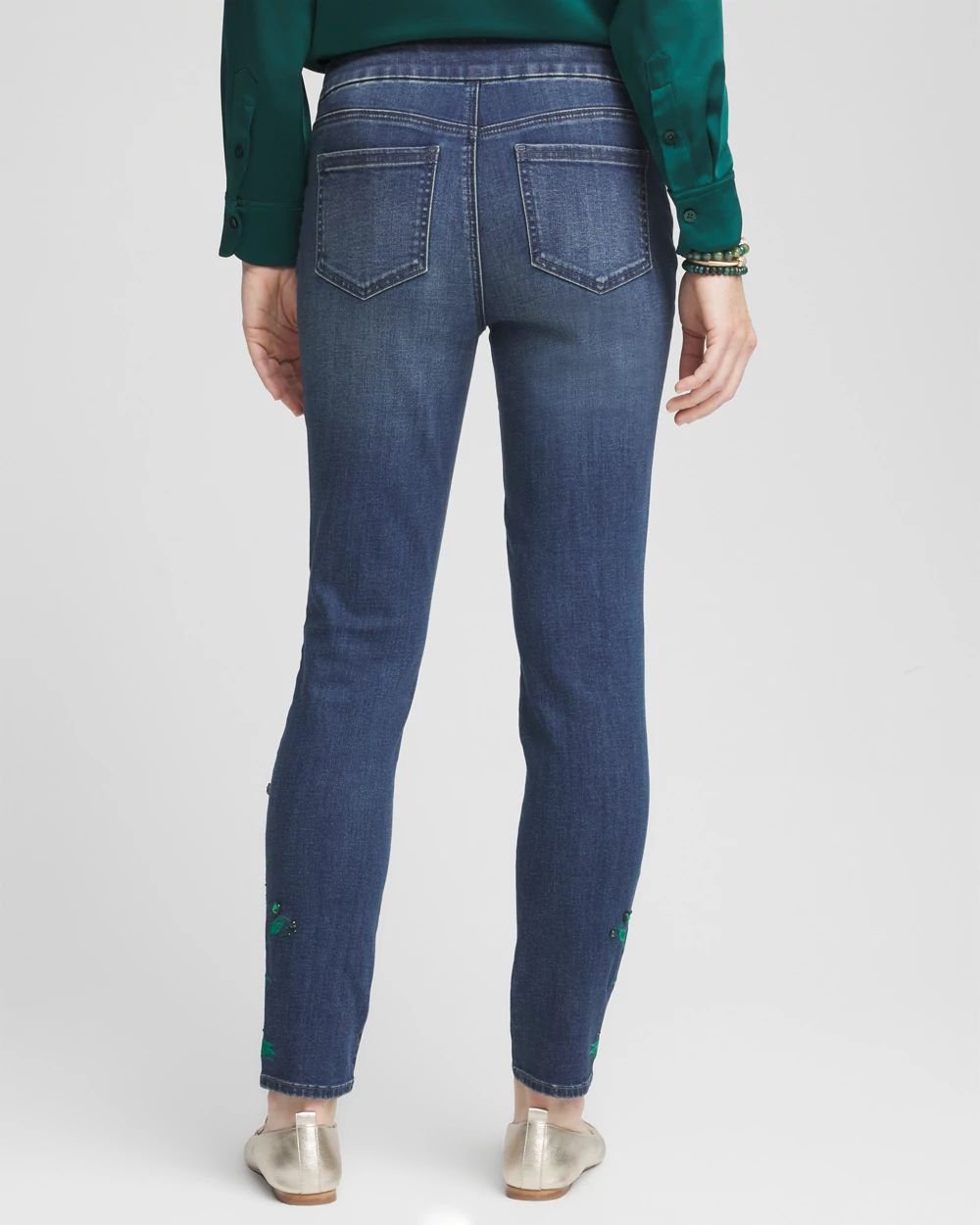 Emerald Jewel Pull-On Ankle Jeggings click to view larger image.