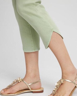 Pull-On Dolphin-Hemmed Capri Jeans click to view larger image.