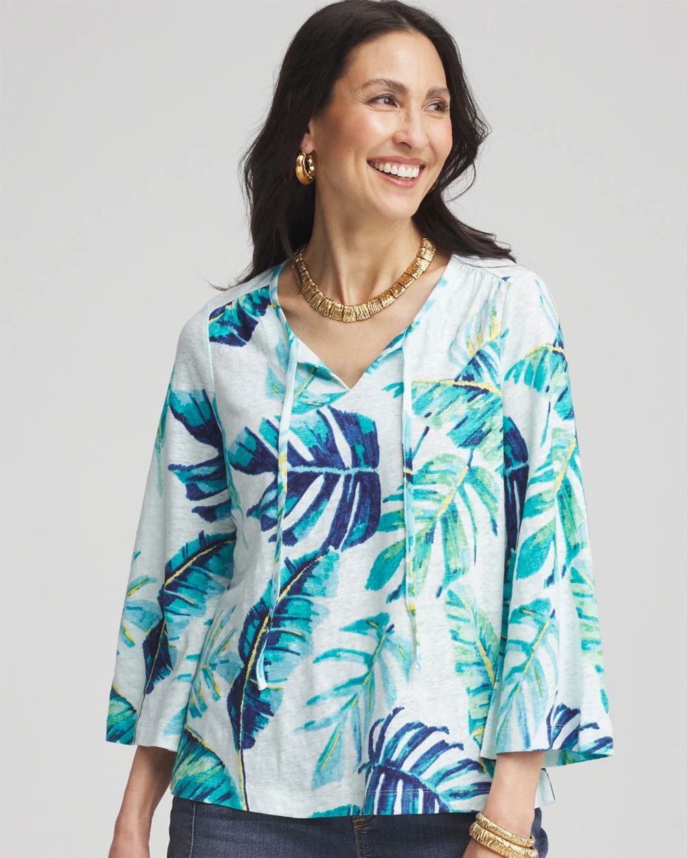 Tie-Front Forward Seam Top