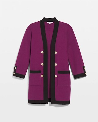 Travelers™ Collection Contrast Button Cardigan click to view larger image.