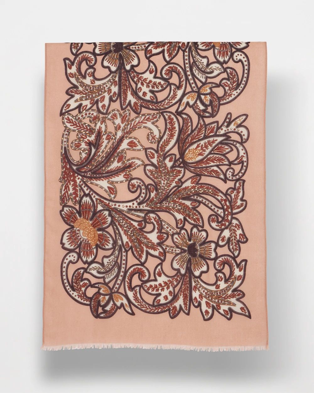 Textured Printed Oblong Scarf