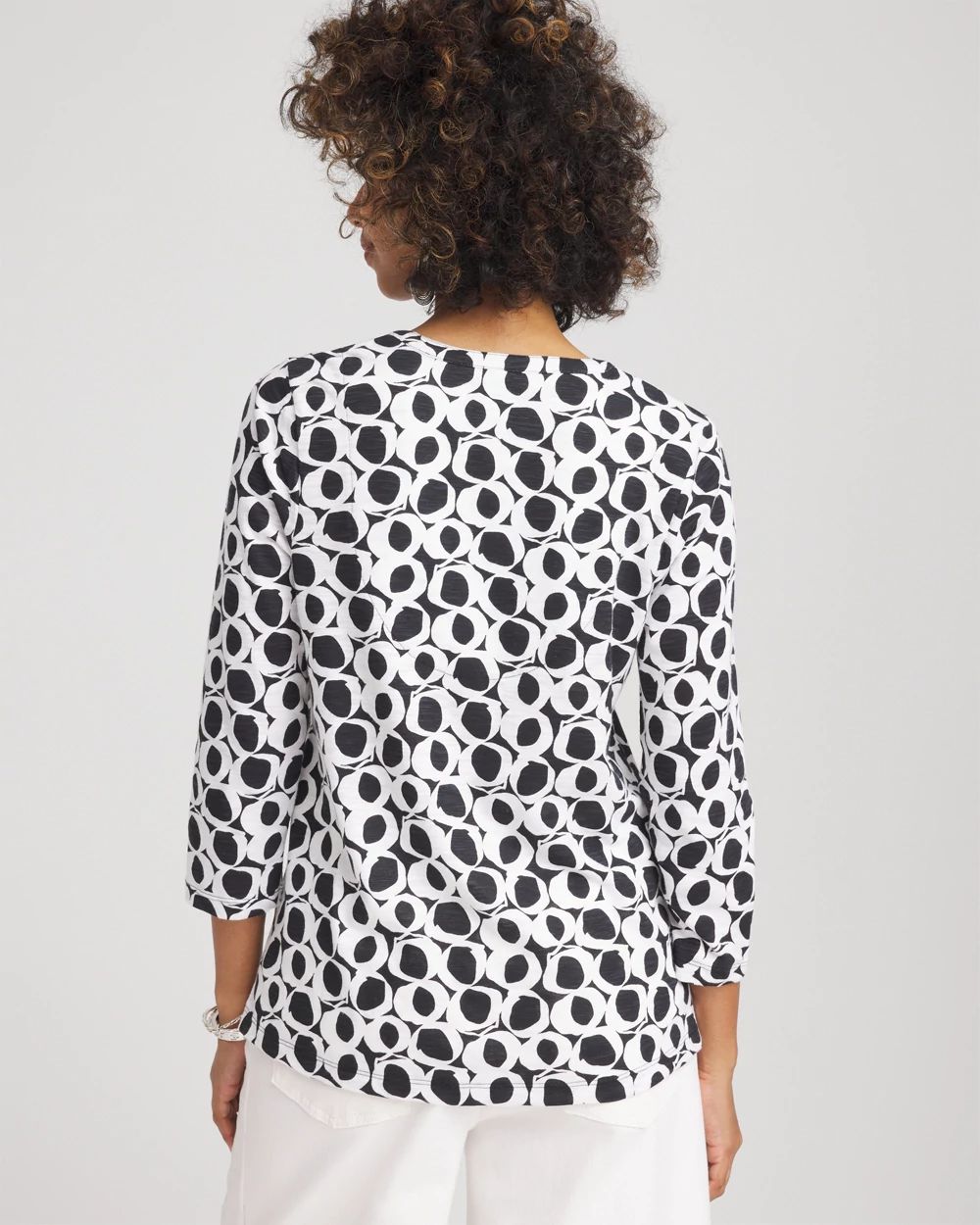 Printed Cotton Slub Henley Shirt