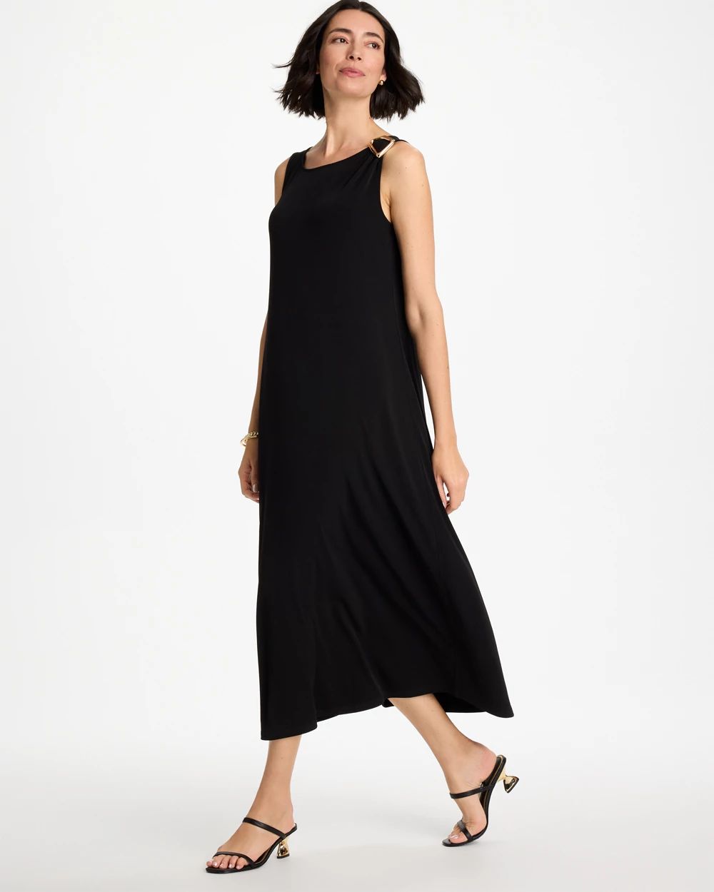Petite Travelers™ Knit Buckle Maxi Dress
