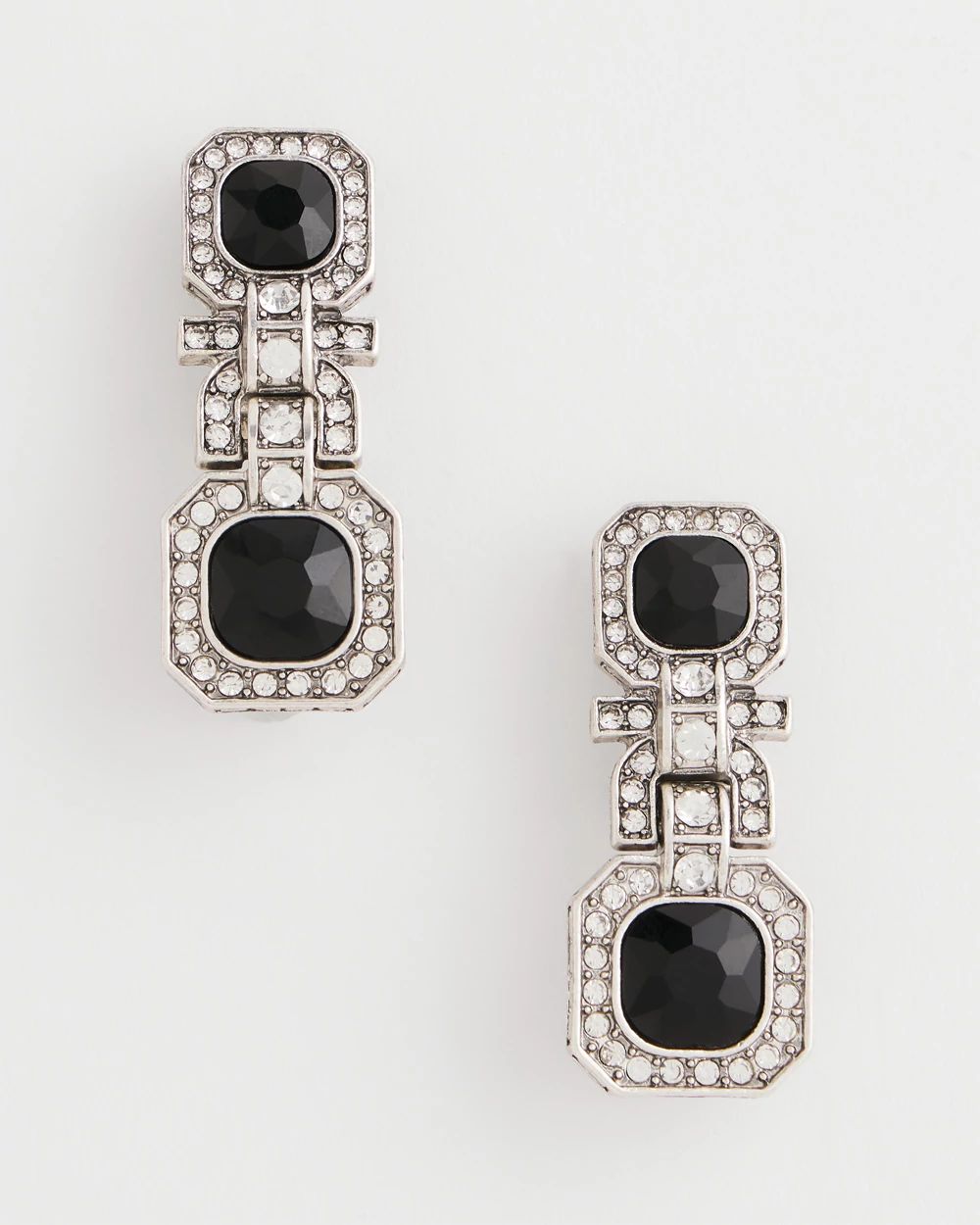 Black Square Drop Earrings