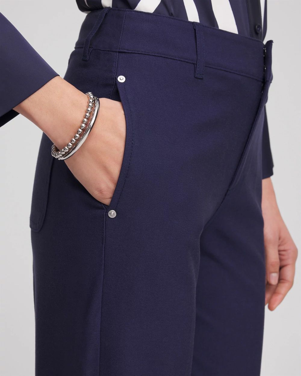 Petite Cotton Straight-Leg Trousers