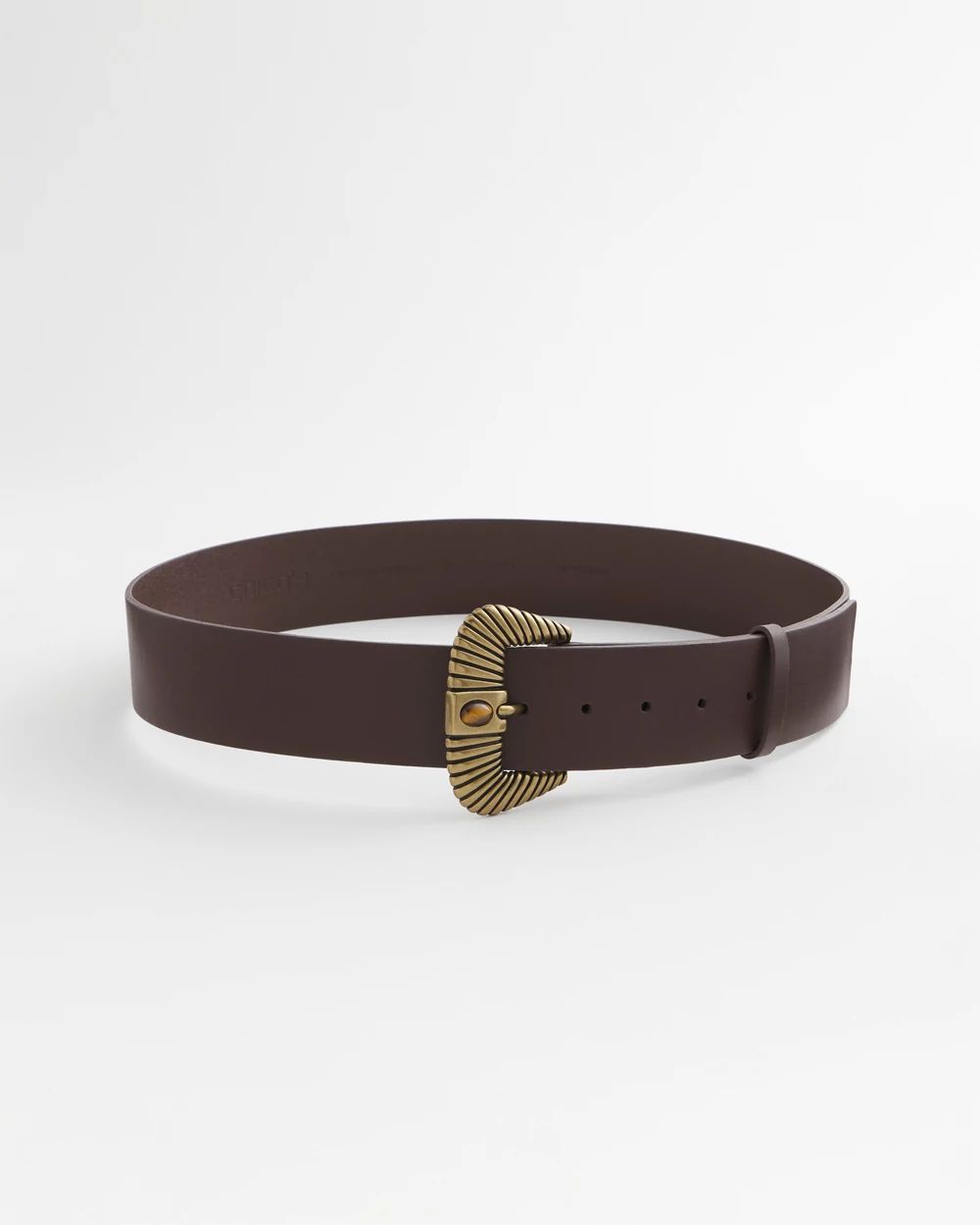 Leather Tiger's Eye Wide Belt