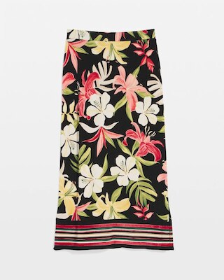Travelers™ Tropical-Lily Midi Skirt click to view larger image.