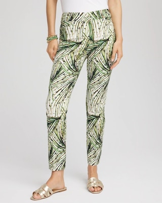 Brigitte™ Slim Ankle Palm-Print Pants