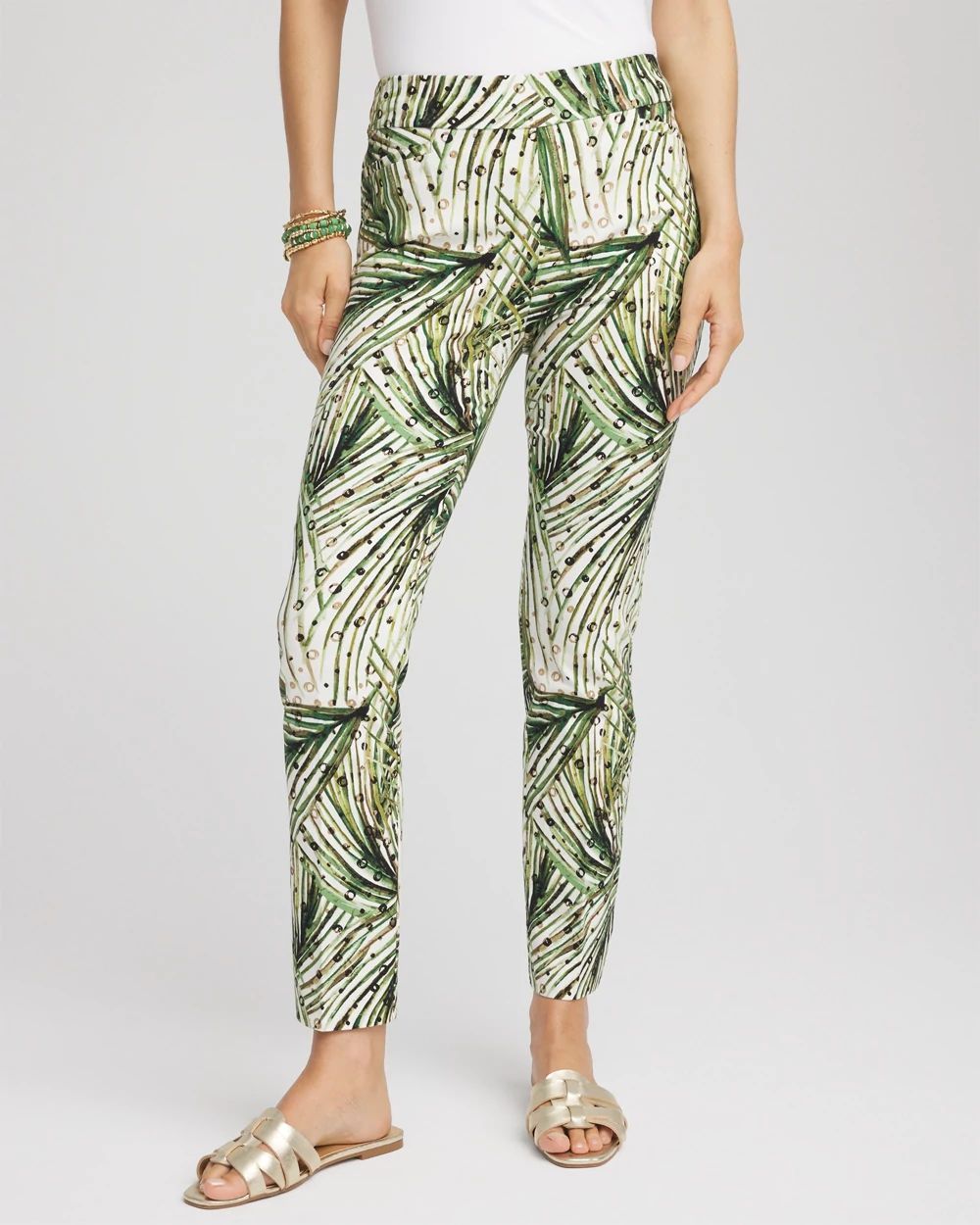 Brigitte™ Slim Ankle Palm-Print Pants