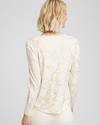 Ella Foiled V-Neck Sweater click to view larger image.