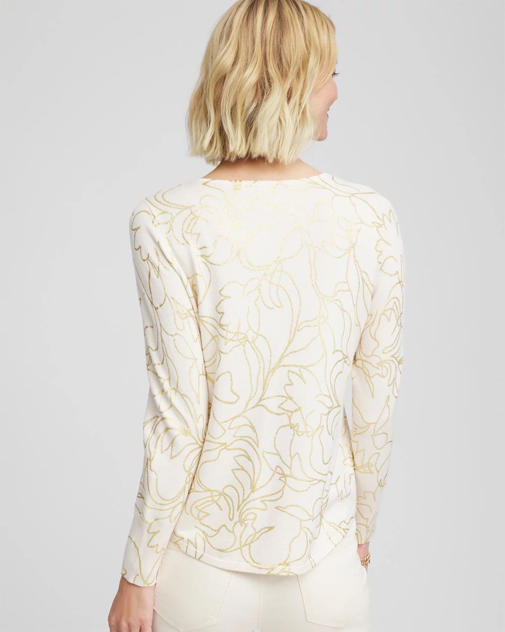 Ella Foiled V-Neck Sweater