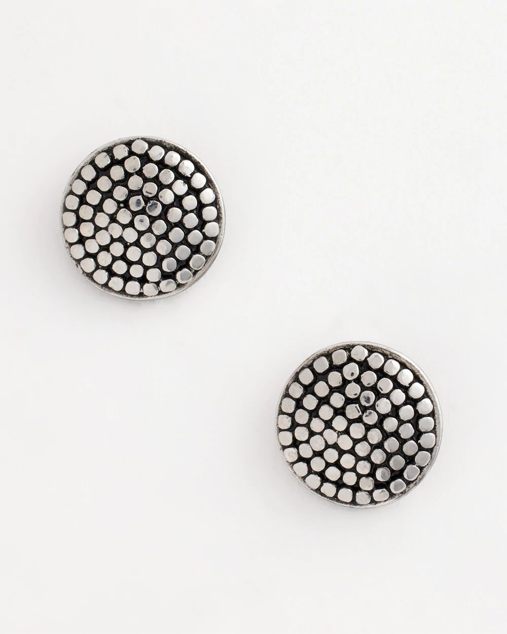 No Droop® Round Silvertone Stud Earrings