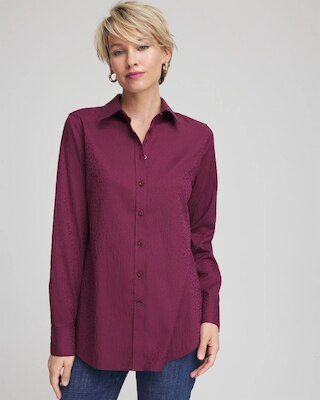 No Iron™ Jacquard Chianti Animal-Motif Shirt