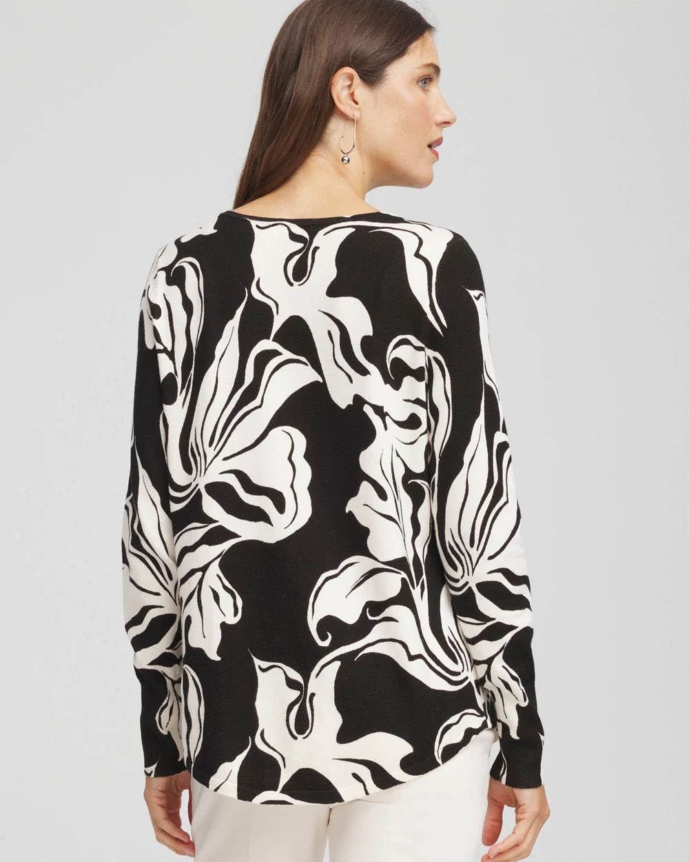 Ella Printed V-Neck Sweater