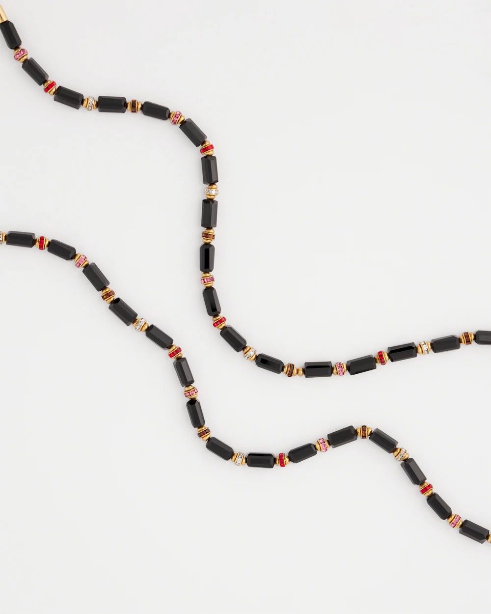 Art Deco Bar Bead Long Necklace