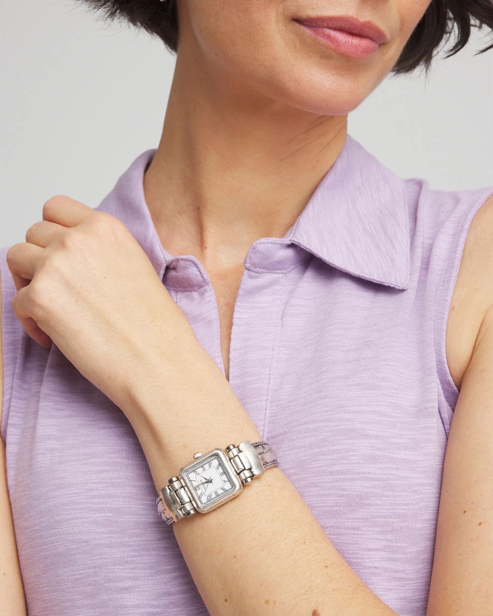 Chico's Originals Vintage Silver Cuff Watch click to view larger image.