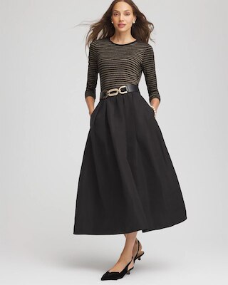 Pleated Taffeta Maxi Skirt click to view larger image.