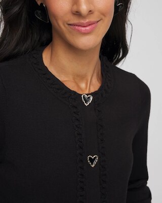 V-Day Embroidered Crewneck Cardigan click to view larger image.