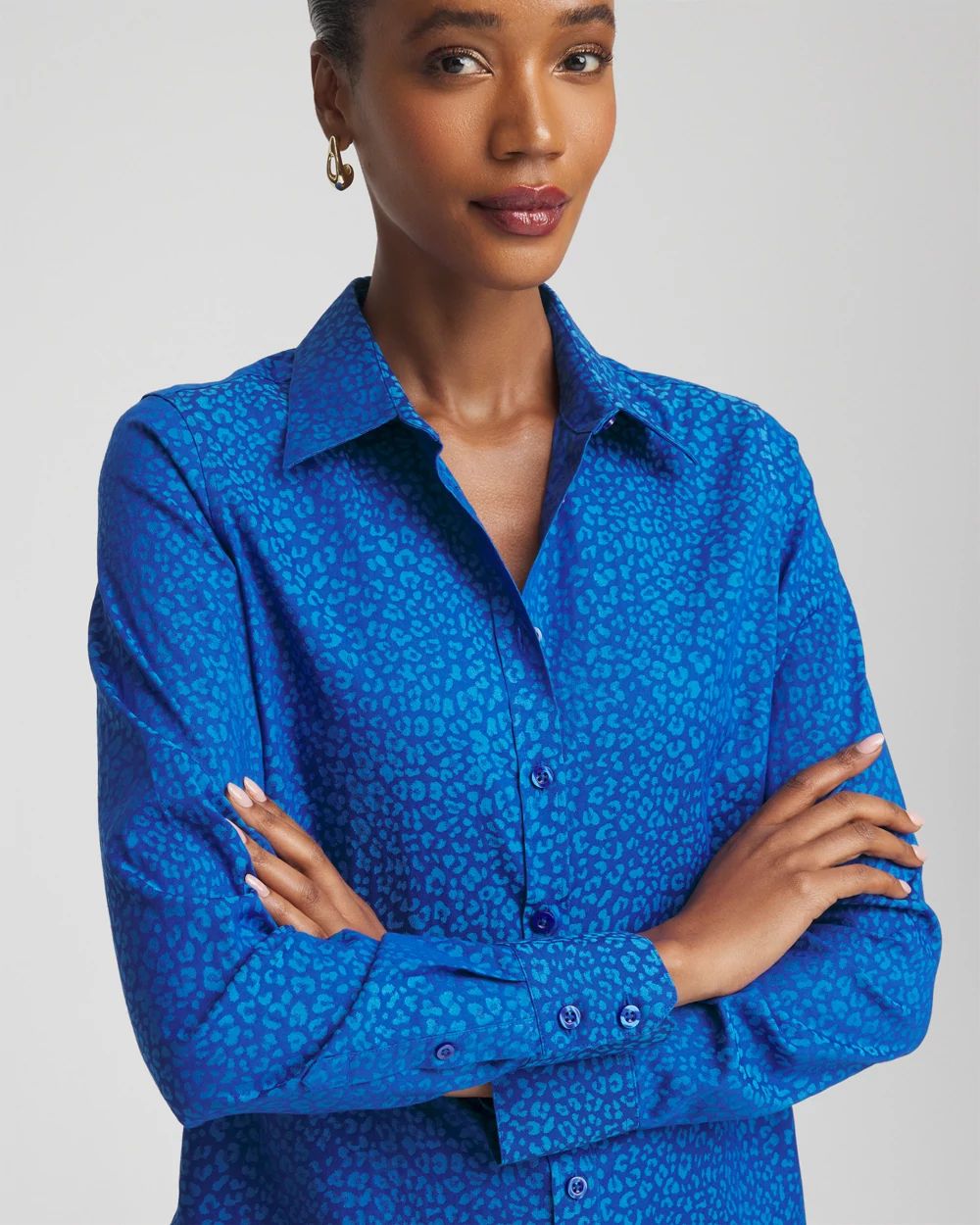 No Iron™ Jacquard Animal Motif Shirt click to view larger image.