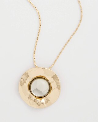 Green Gold Short Pendant Necklace click to view larger image.