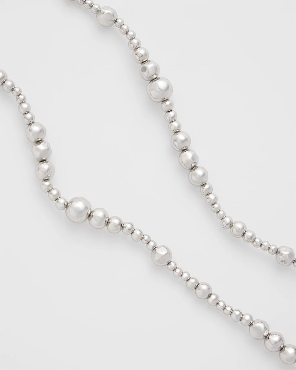 Silvertone Long Beaded Necklace