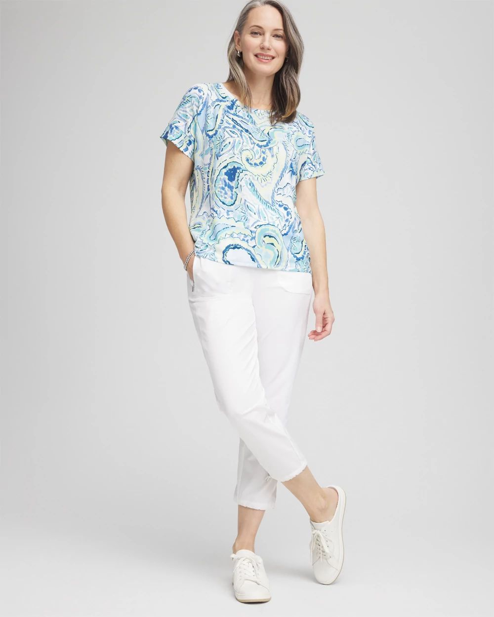 Zenergy® Paisley Drop Shoulder Tee click to view larger image.