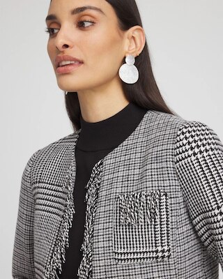 Mixed Tweed Fringe Jacket click to view larger image.