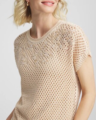 Embroidered Pointelle Pull-Over click to view larger image.