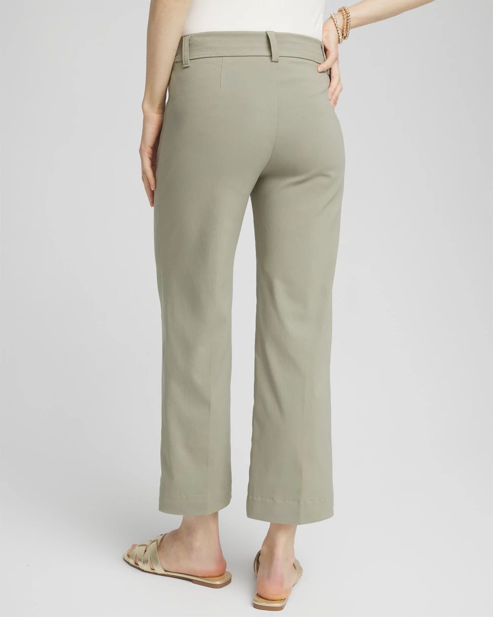 Trapunto Straight Leg Cropped Pants click to view larger image.