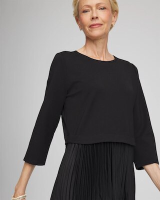 Satin-Knit Pleated Maxi Dress click to view larger image.