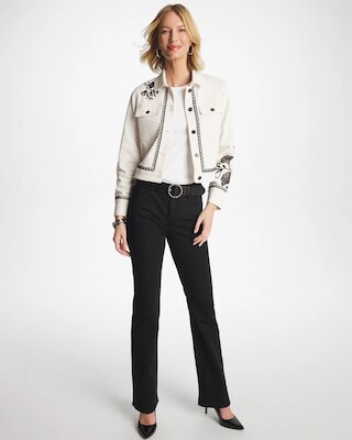 Ginkgo Embroidered Denim Jacket click to view larger image.