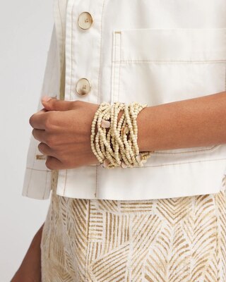 Layered Bead & Abalone Bracelet click to view larger image.
