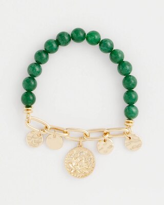 Green Jade Stone Charm Bracelet