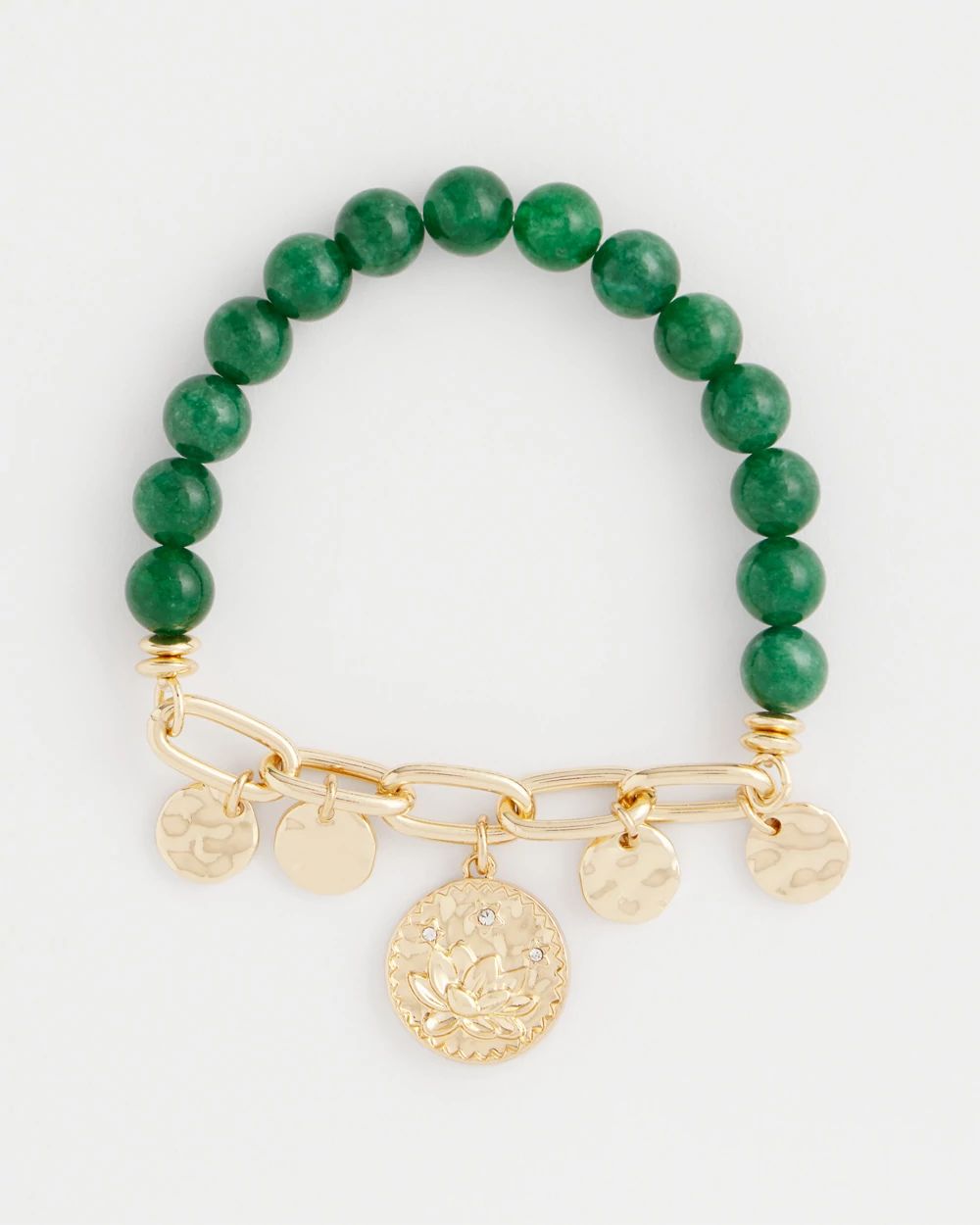 Green Jade Stone Charm Bracelet