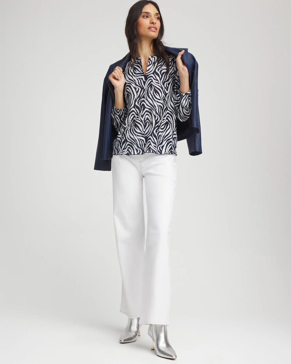 Zebra Waves Crinkle Top