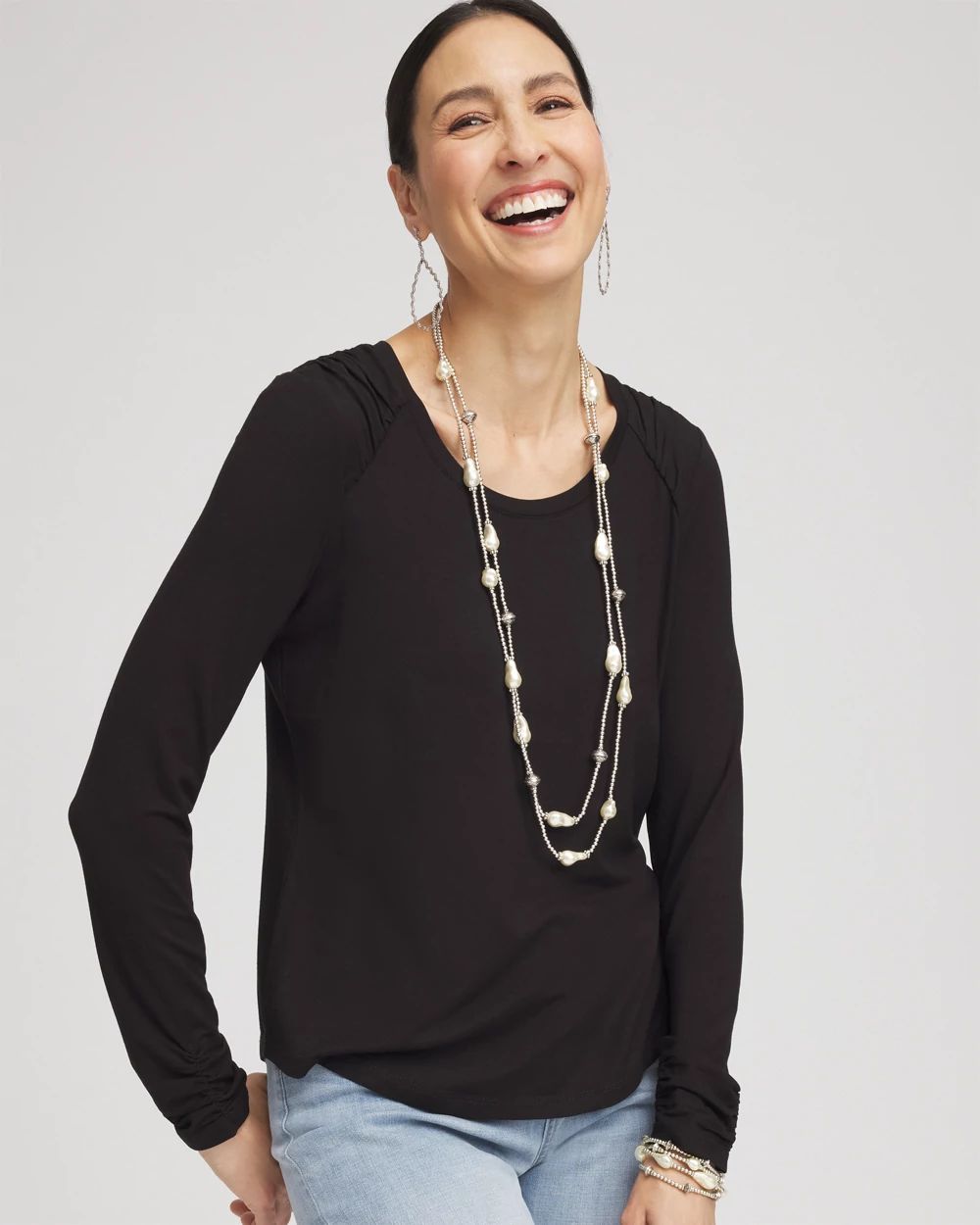 Touch of Cool™ Shirred Shoulder Tee